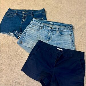 Old Navy and Gap Women's Denim & Navy Casual Shorts Set